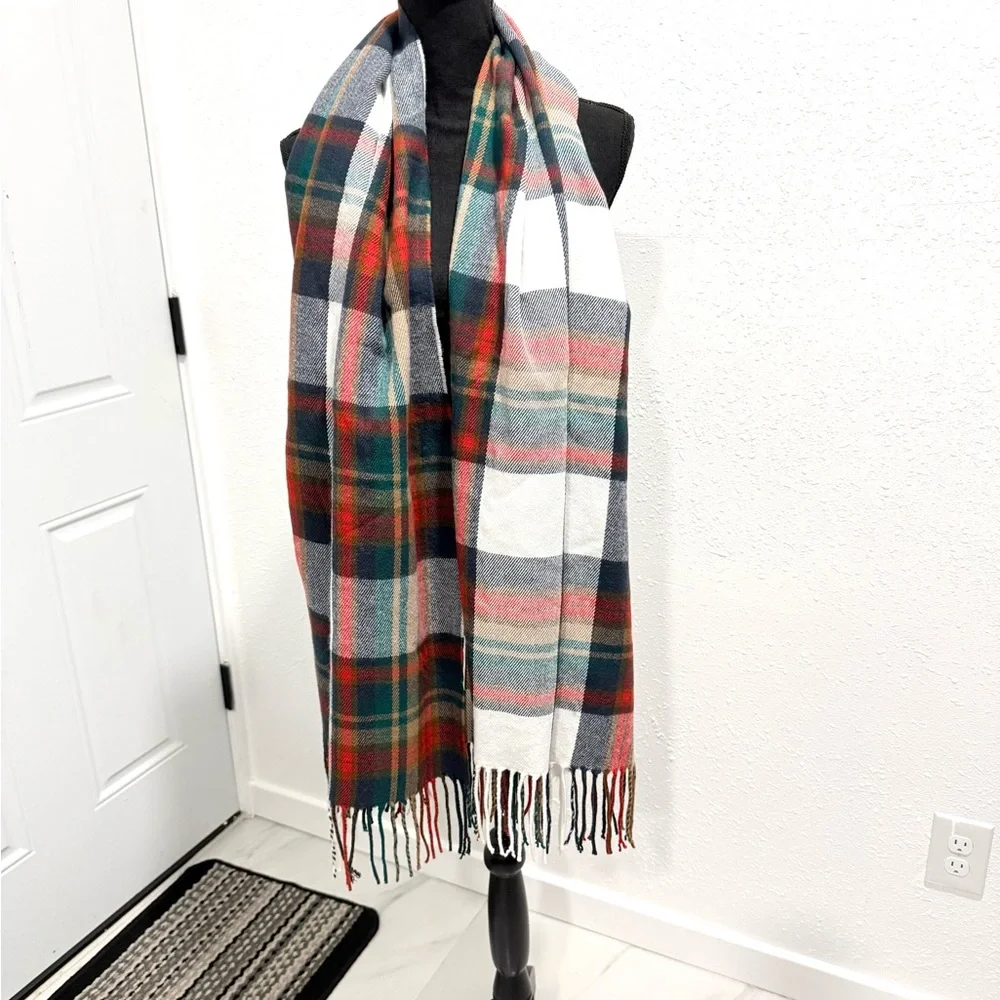 J. Crew Factory Multicolor Plaid‎ Scarf / cape OS
